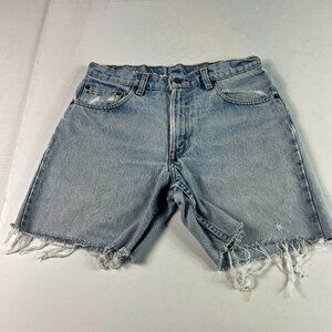VTG 80s Levi's Jean Shorts Men's 29* Light Blue Faded Cut Off Frayed Denim Jorts